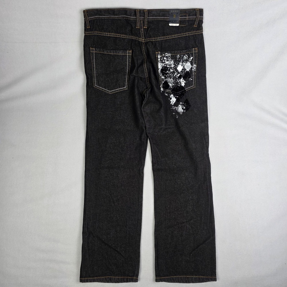 Vintage Y2k Karl Kani Jeans Mens 36x32 Black Deadstock Skater Grunge
